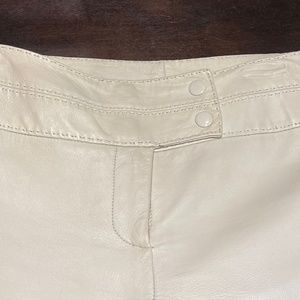 Cache White Leather Pants